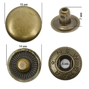 Кнопка ALFA 15 мм Антик 50 шт