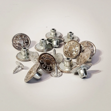 Гудзик для джинсів 17 мм з малюнком Зірки (Нікель) 1000 шт