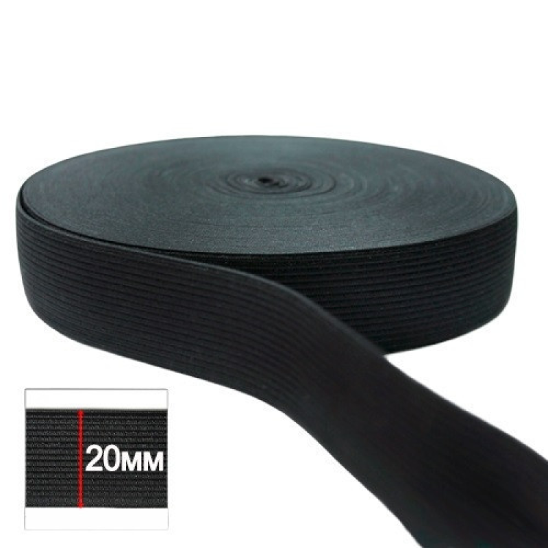 Резинка 20 мм Чорна (40 м)