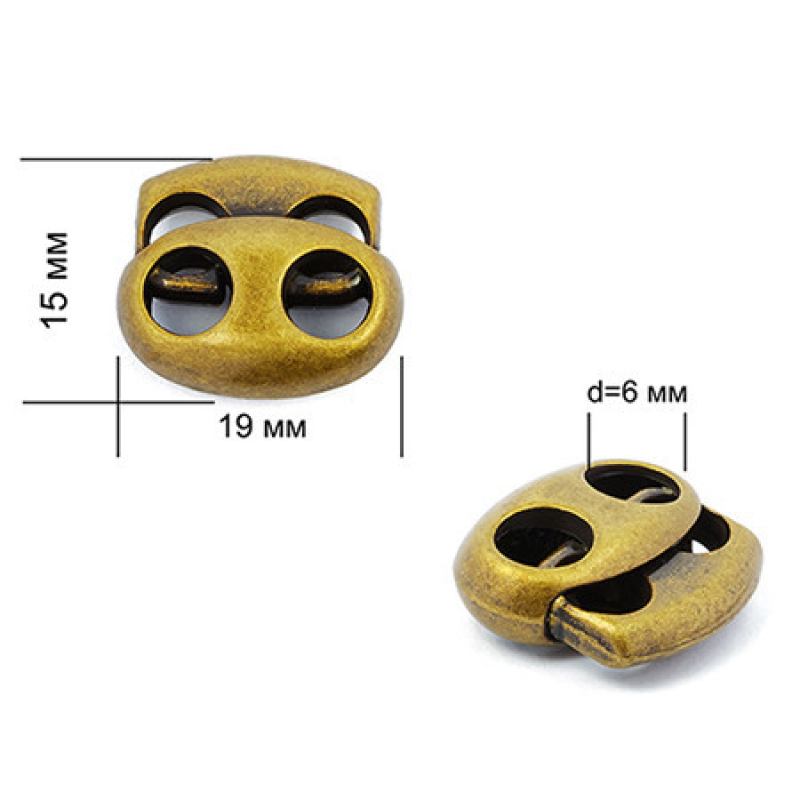 Фіксатор на два отвори 3370 колір Антик 500 шт Фіксатор на два отвори 3370 колір Антик 500 шт