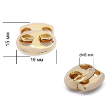 Фіксатор на два отвори 3370 колір Золото 500 шт