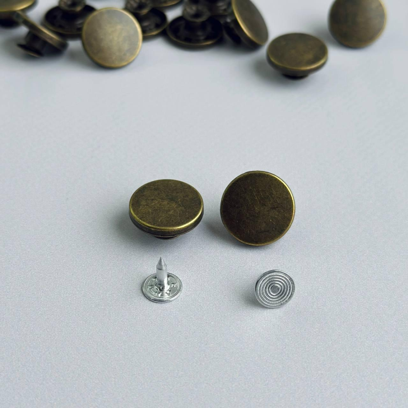 Гудзик для джинсів нержавіючий 17мм таблетка Антик 1000 шт