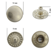 Кнопка ALFA 10 мм Нікель 50 шт