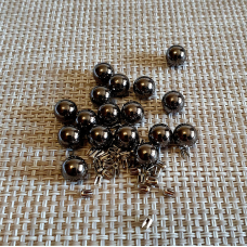 Намиста під перли прибивні 6 мм Темний Нікель 100 шт