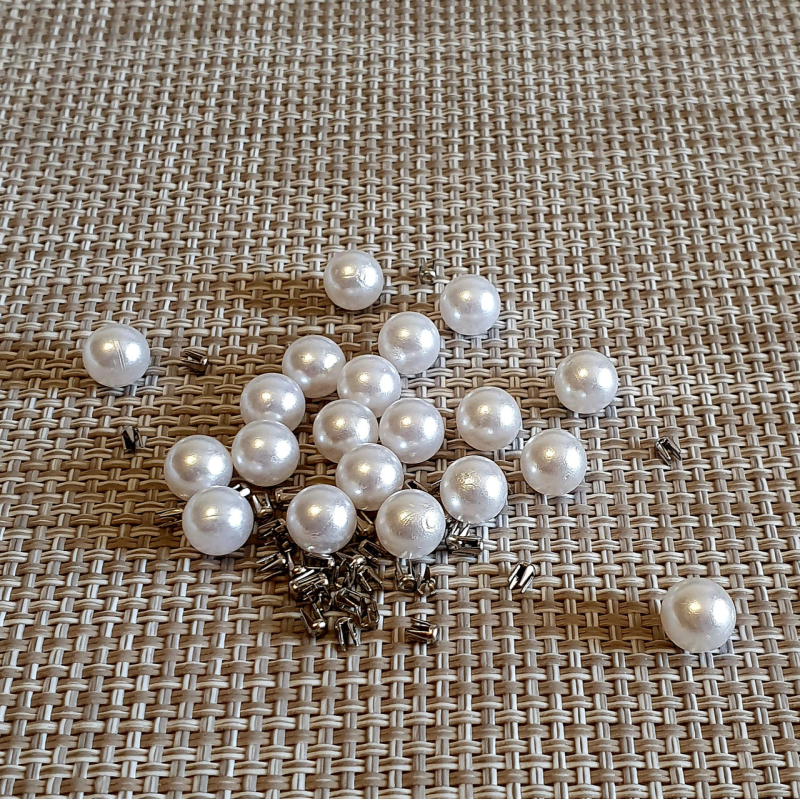 Перли прибивні 6 мм Білий 100 шт