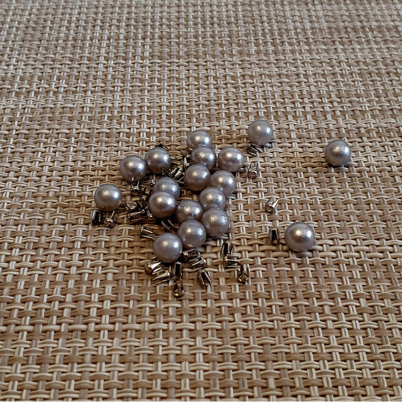 Перли прибивні 6 мм Сірий 100 шт