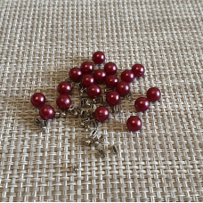 Перли прибивні 6 мм Бордовий 100 шт