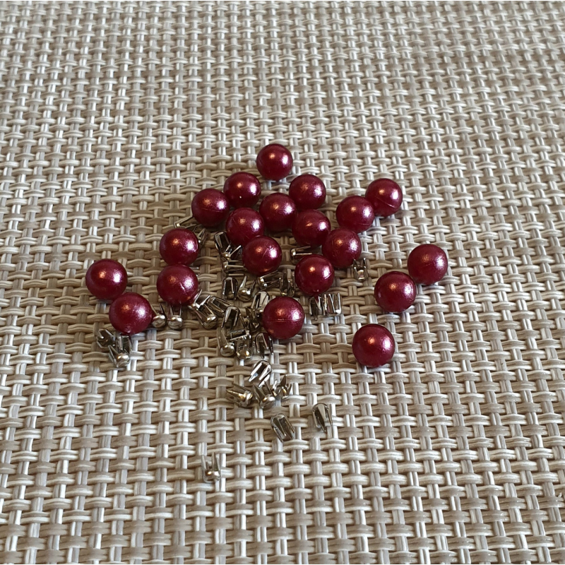 Перли прибивні 6 мм Бордовий 100 шт