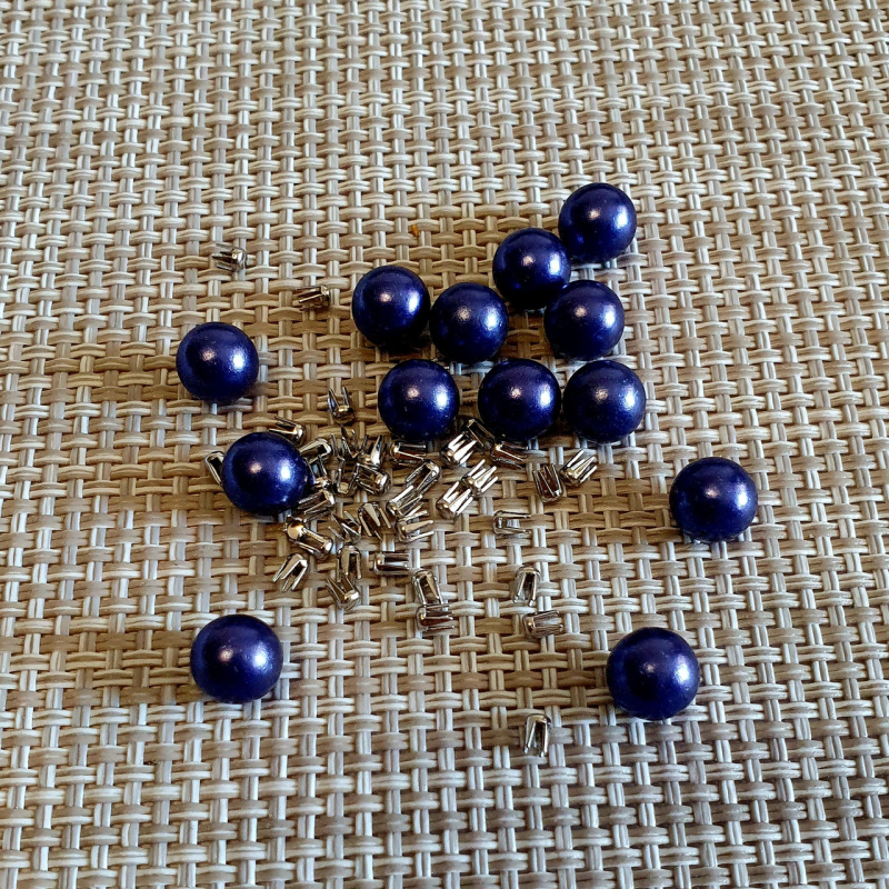 Перли прибивні 6 мм Синій 100 шт