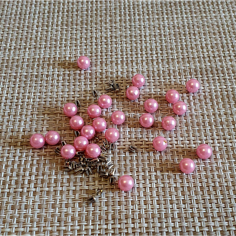 Перли прибивні 8 мм Світло Рожевий 100 шт