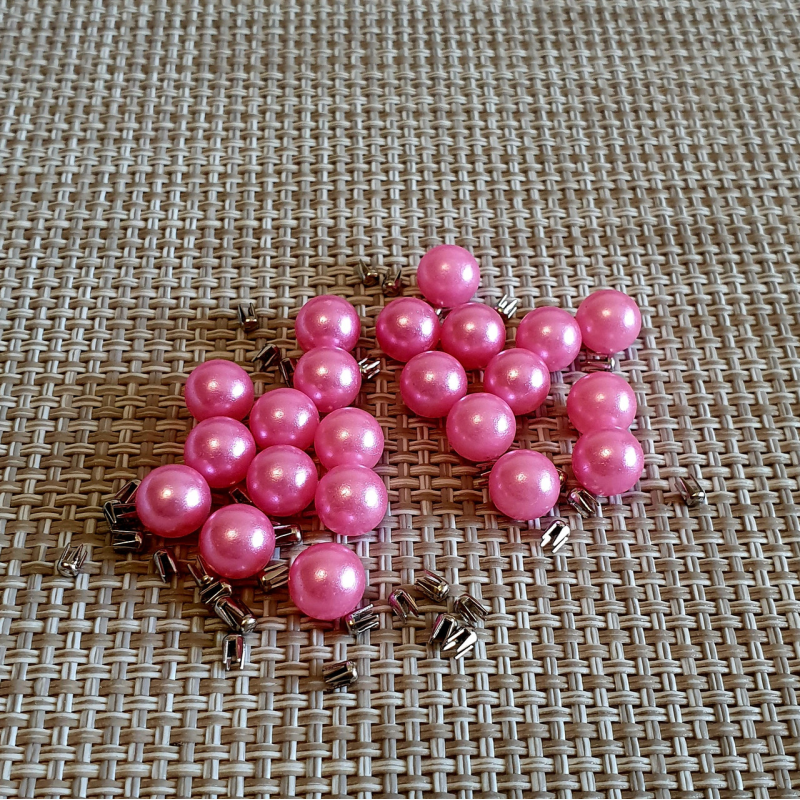 Перли прибивні 8 мм Рожевий 100 шт
