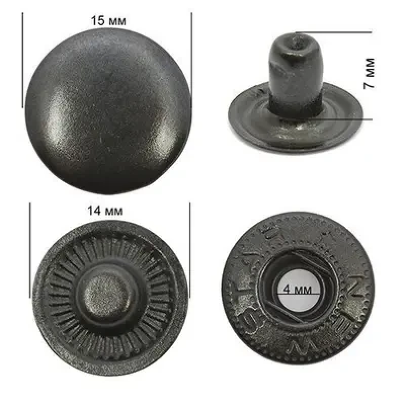 Кнопка ALFA 15 мм Оксид 50 шт Кнопка ALFA 15 мм Оксид 50 шт