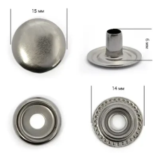 Кнопка Київська (Каппа) 15 мм Темний Нікель 720 шт