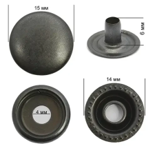 Кнопка Київська (Каппа) 15 мм Оксид 720 шт