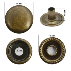 Кнопка Київська (Каппа) 15 мм Антик 720 шт