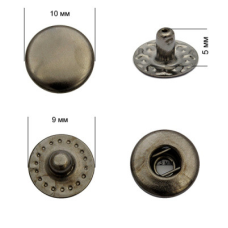 Кнопка ALFA 10 мм Темний Нікель 100 шт