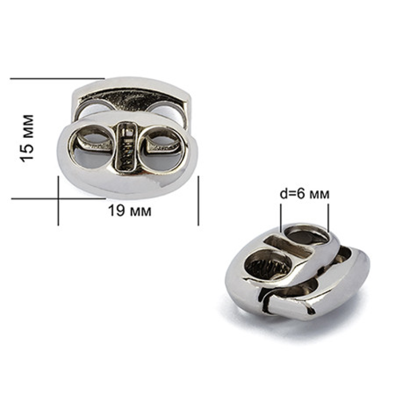 Фіксатор на два отвори 3370 колір Нікель 50 шт Фіксатор на два отвори 3370 колір Нікель 50 шт