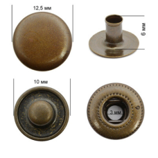 Кнопка ALFA 12.5 мм Антик 100 шт