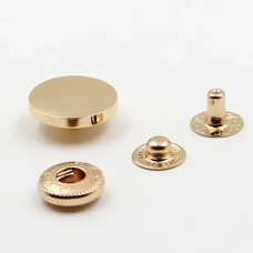 Кнопка гладка таблетка (нержавіюча сталь) 15 мм Золото 100 шт