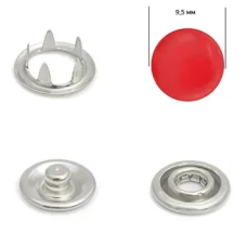 Кнопка BABY 9,5 мм закрита Червоний 100 шт