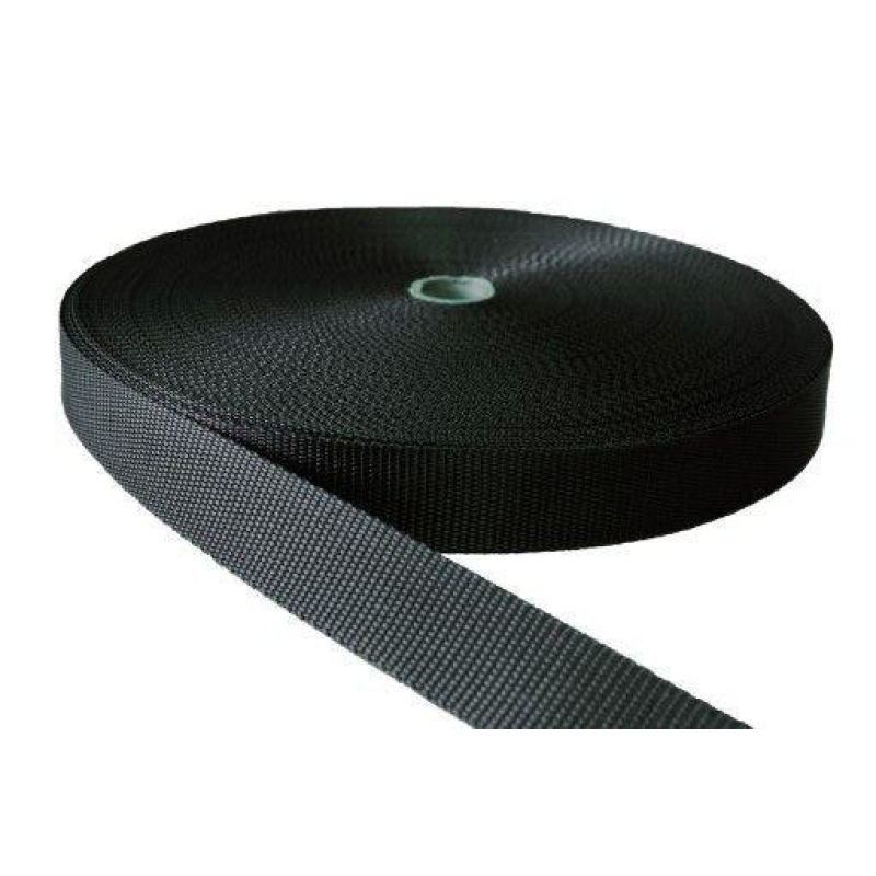 Стрічка ремінна (стропа) 30 мм чорна (50 м)